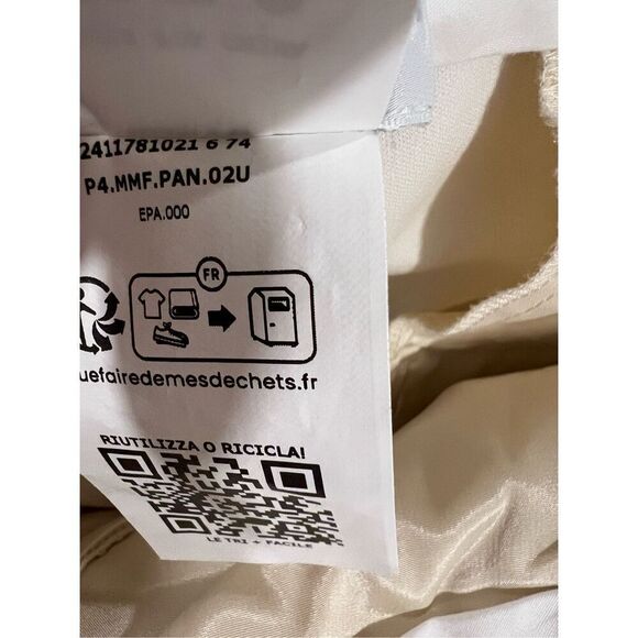 Max Mara Women's Ivory Pleated Zinnia Jersey Flared Wide-leg Pants Sz 14 NWOT - Picture 7 of 7